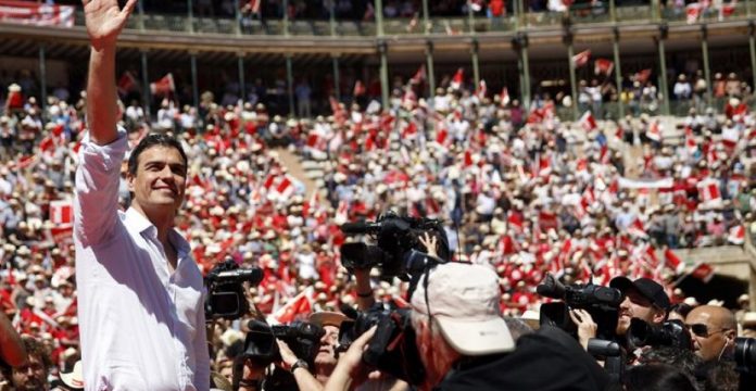 Pedro Sánchez en el mitin de los socialista valencianos