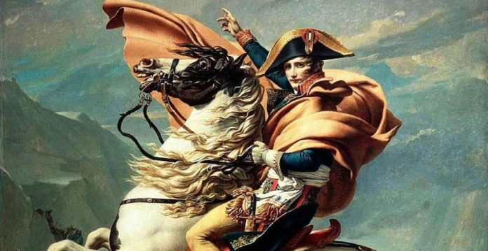 Napoleón a caballo, retratado por David