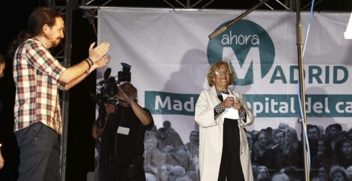 Iglesias asumió ayer como propio el éxito de Carmena en Madrid.