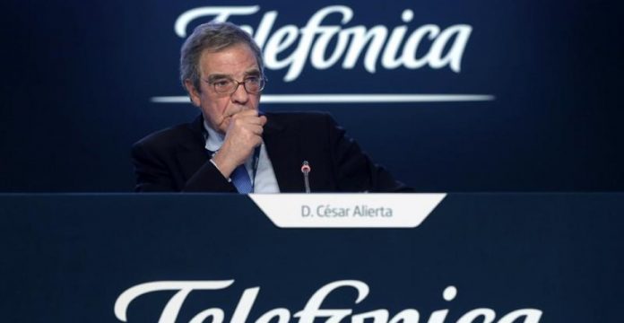 César Alierta, durante la última junta de accionistas de Telefónica