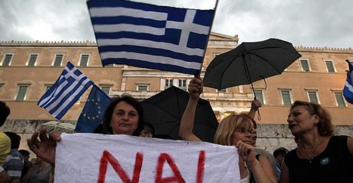 Manifestación por el Sí en Atenas