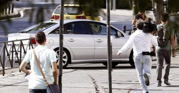 Rato a su llegada en coche hoy a los Juzgados de Plaza de Castilla