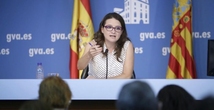 Mónica Oltra durante su primera comparecencia como portavoz del Consell