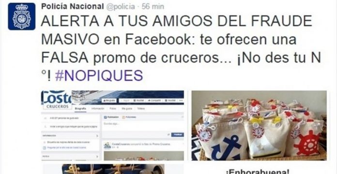 Mensaje de la Policía a través de Facebook