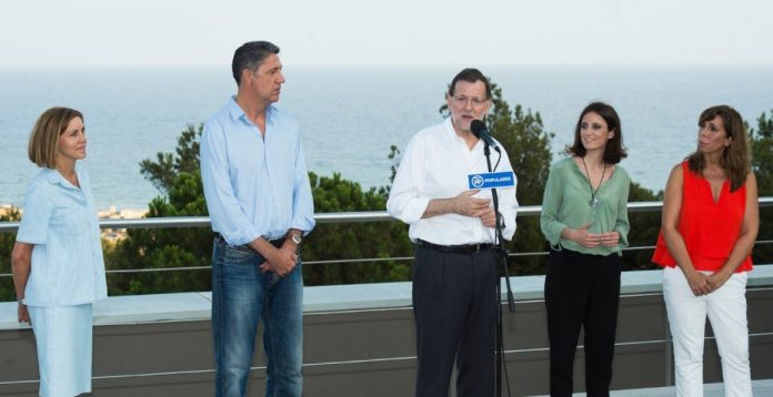 Mariano Rajoy, durante la presentación de Xavier García Albiol como candidato del PP a las catalanas.