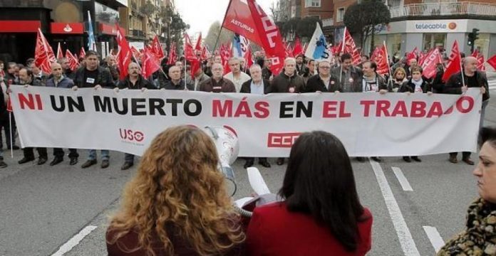 Manifestación sindical contra la siniestralidad laboral
