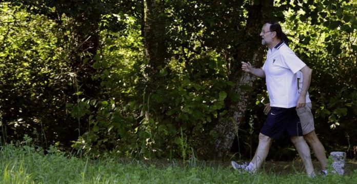 Rajoy hace ejercicio durante sus vacaciones en Galicia