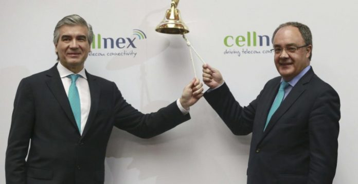 El presidente de Cellnex, Francisco Reynés, y el consejero delegado, Tobías Martínez