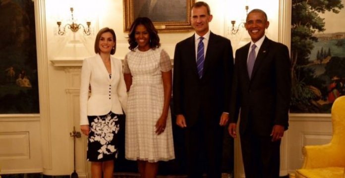 El presidente de los Estados Unidos y su esposa recibieron a los Reyes en la Casa Blanca