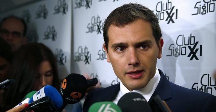 Albert Rivera ayer en el Club Siglo XXI de Madrid.