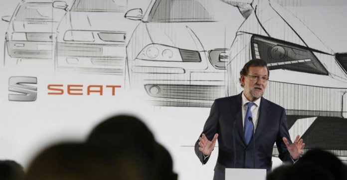 Mariano Rajoy durante su intervención ante la directiva de SEAT en la factoría de la empresa automovilística en Martorell