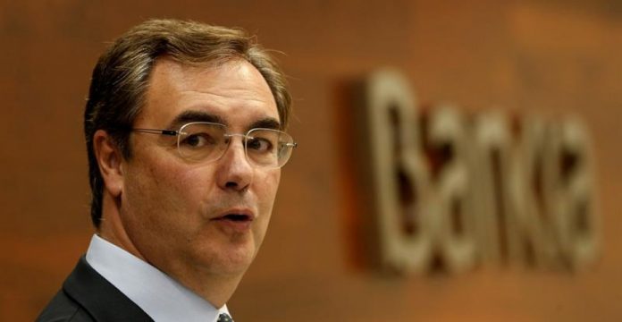 El consejero delegado de Bankia, José Sevilla, durante la presentación de resultados trimestrales de hoy.