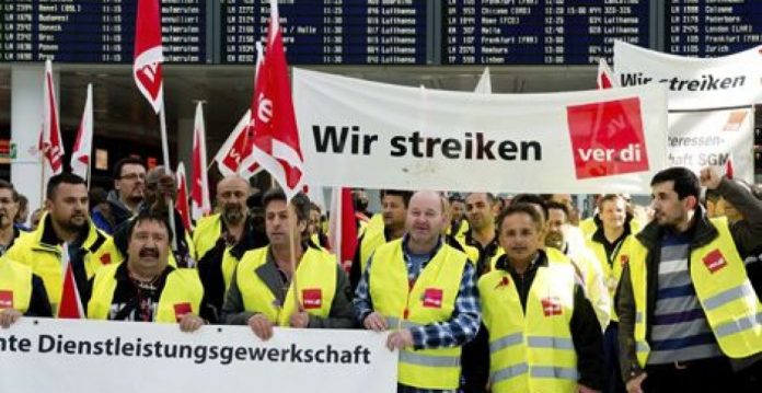 Trabajadores de Lufthansa en huelga