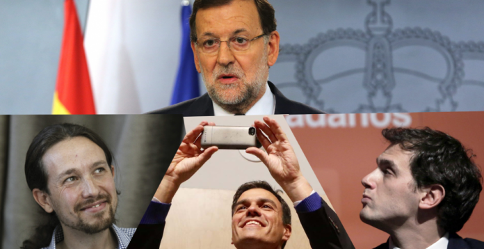 Iglesias, Sánchez y Rivera miran con deseo el puesto de Rajoy.