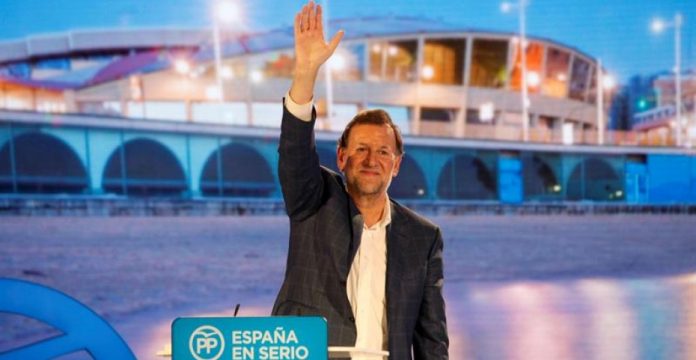 Mariano Rajoy, en el mitin que ayer dio en A Coruña. 